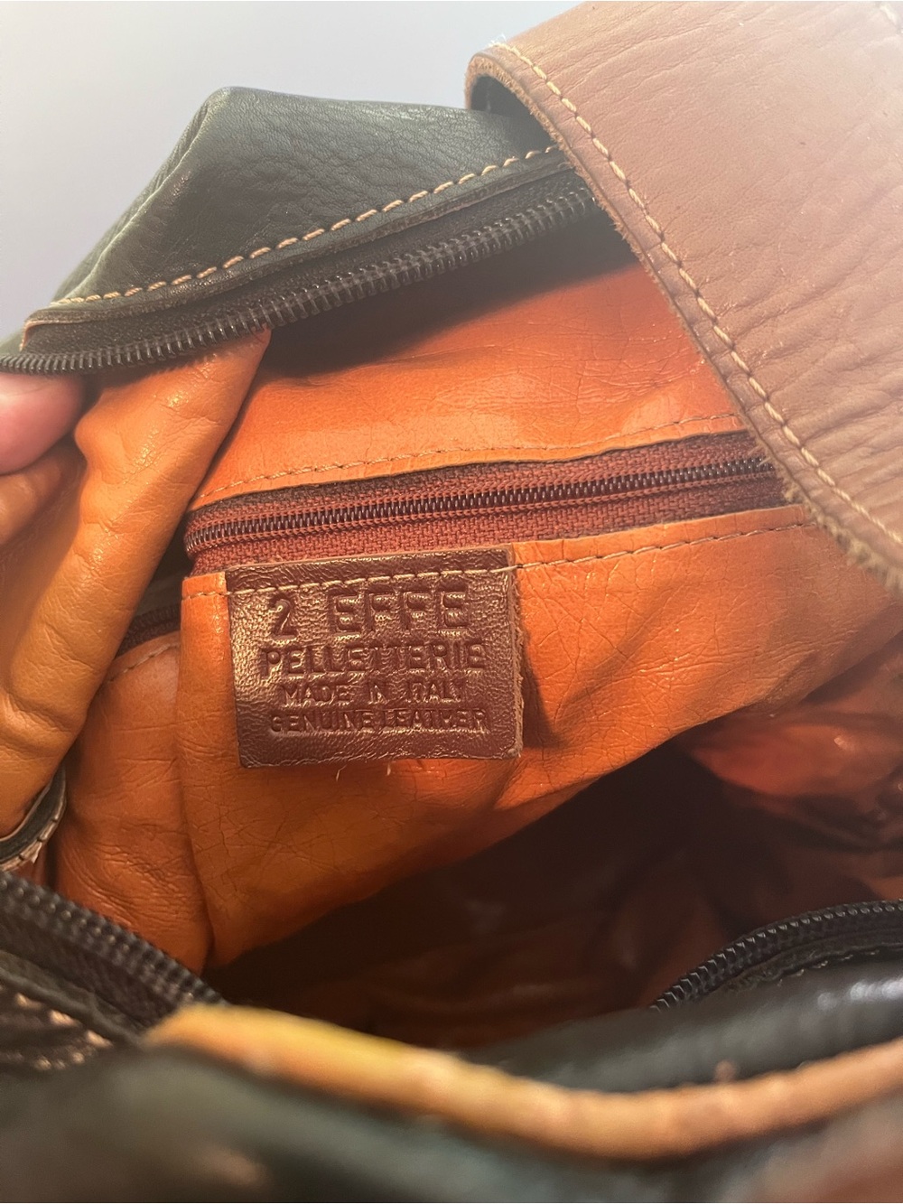 2 Effe Pelleteria Two-Tone Brown Leather Women’s Wallet/Bag